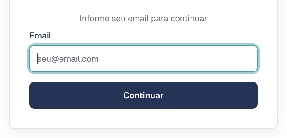 Tela de login: informe o e-mail e clique em Continuar
